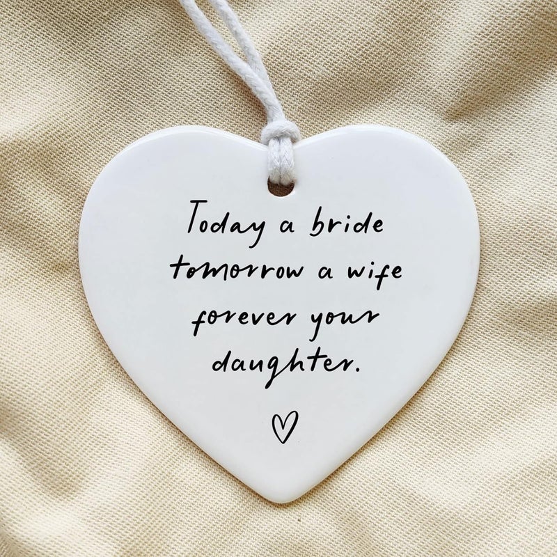 WCDHOR Mother of the Bride Gift from Daughter, Wedding Gift, Mother's Day Gift, Wedding Keepsake, Ceramic Heart Gift, Wedding Gift to Mother, Gift For Mom On Wedding Day From Daughter - Image 2